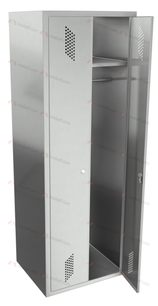 Шкаф для одежды нержавеющий ШРн-26 600х500х1800 мм фото. Фото N2